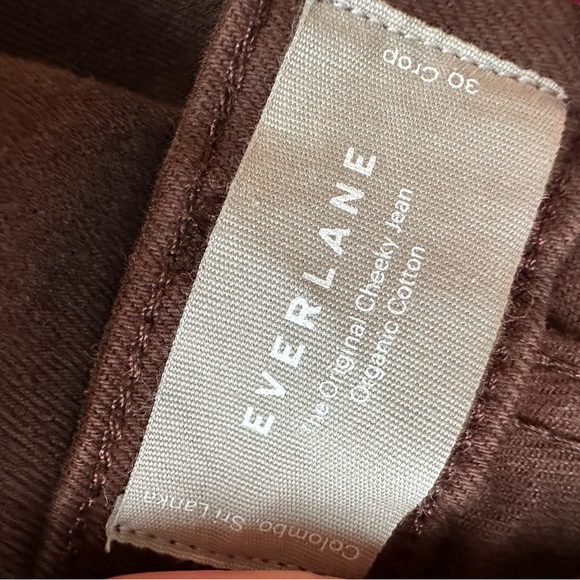 EVERLANE SIZE 30 new NWT The Original Cheeky Jean jeans crop straight brown - Picture 7 of 8